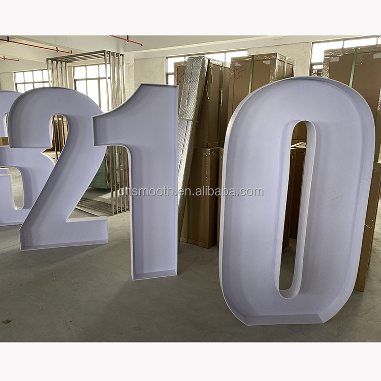 Smooth wholesale giant geometric 0-9 balloon fill in acrylic mosaic numbers for party events