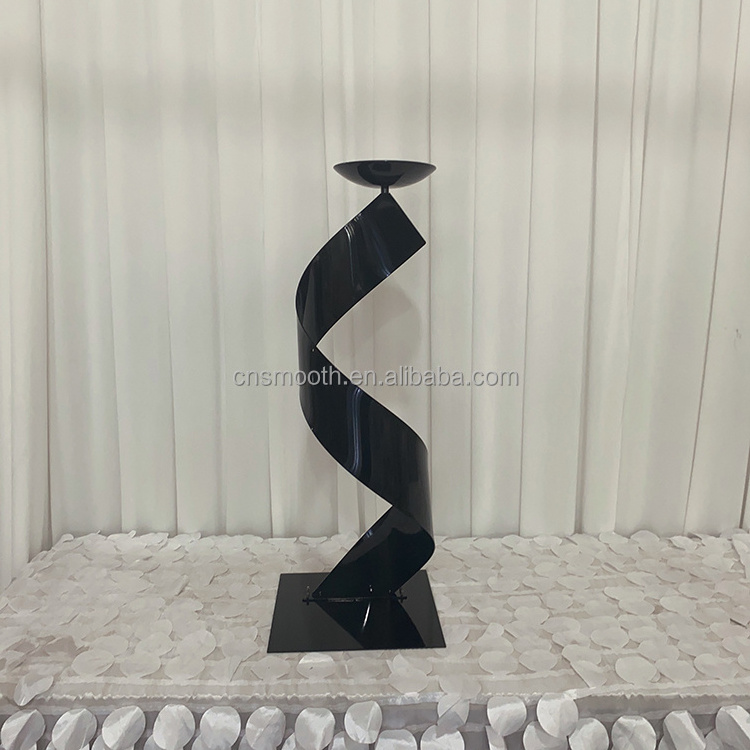 Wholesale Tall S Shape Black Gold Metal Flower Stand Wedding Centerpieces for Party Event