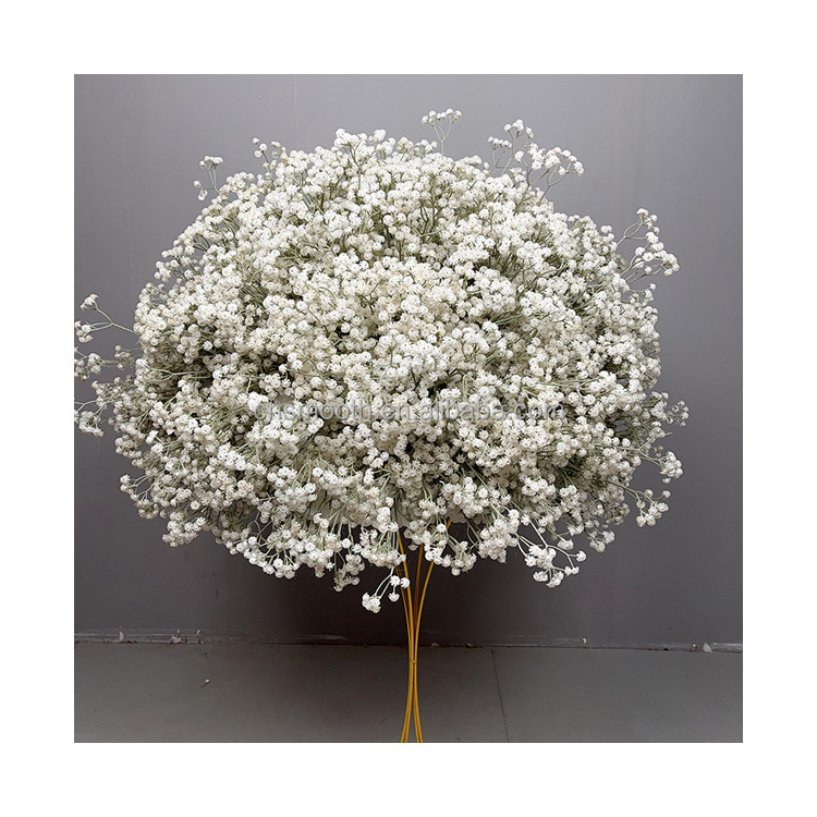 Wedding Centerpieces 80cm White Kissing Ball Silk Artificial Flower Ball Rose Babybreath Flower Ball