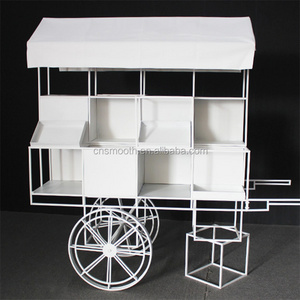 China Supplier Wedding Customized Shelves Metal Flower Display Candy Cart With Wheels