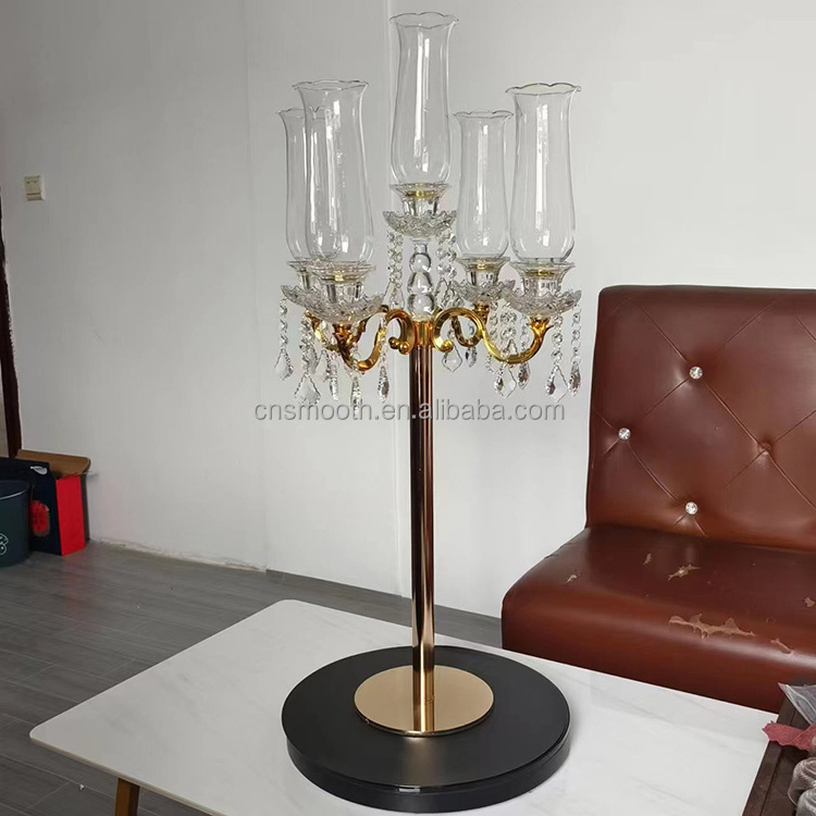 Luxury Wedding Flower Stand Gold Chandelier Candle Holder Large Table Centerpiece Metal Centerpieces for Wedding