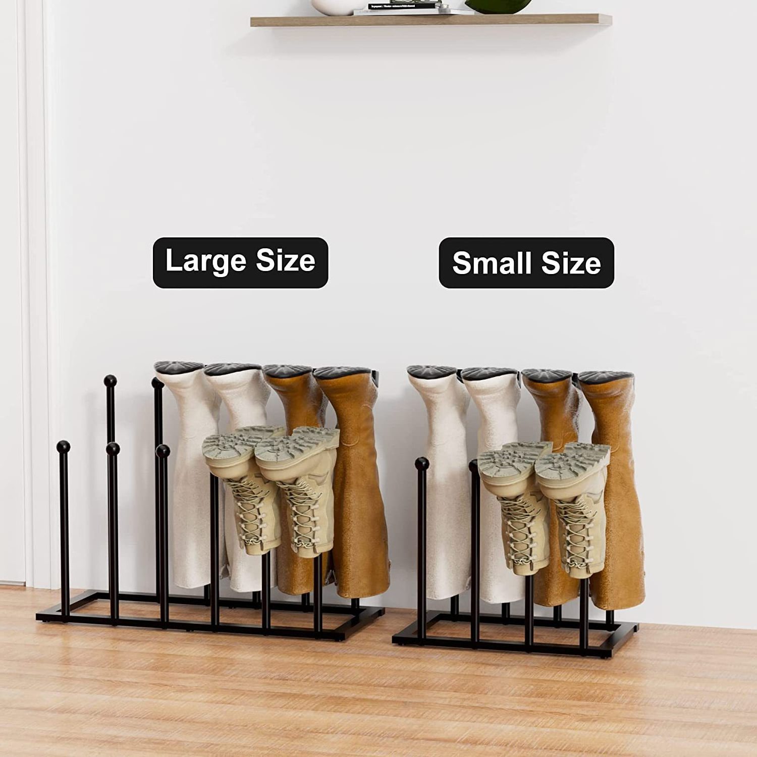 Black Metal Boot Rack for Closet, Entrance, Bedroom, Portable Shoe Rack Home Furniture Modern Iron Frame Shoes Store Display