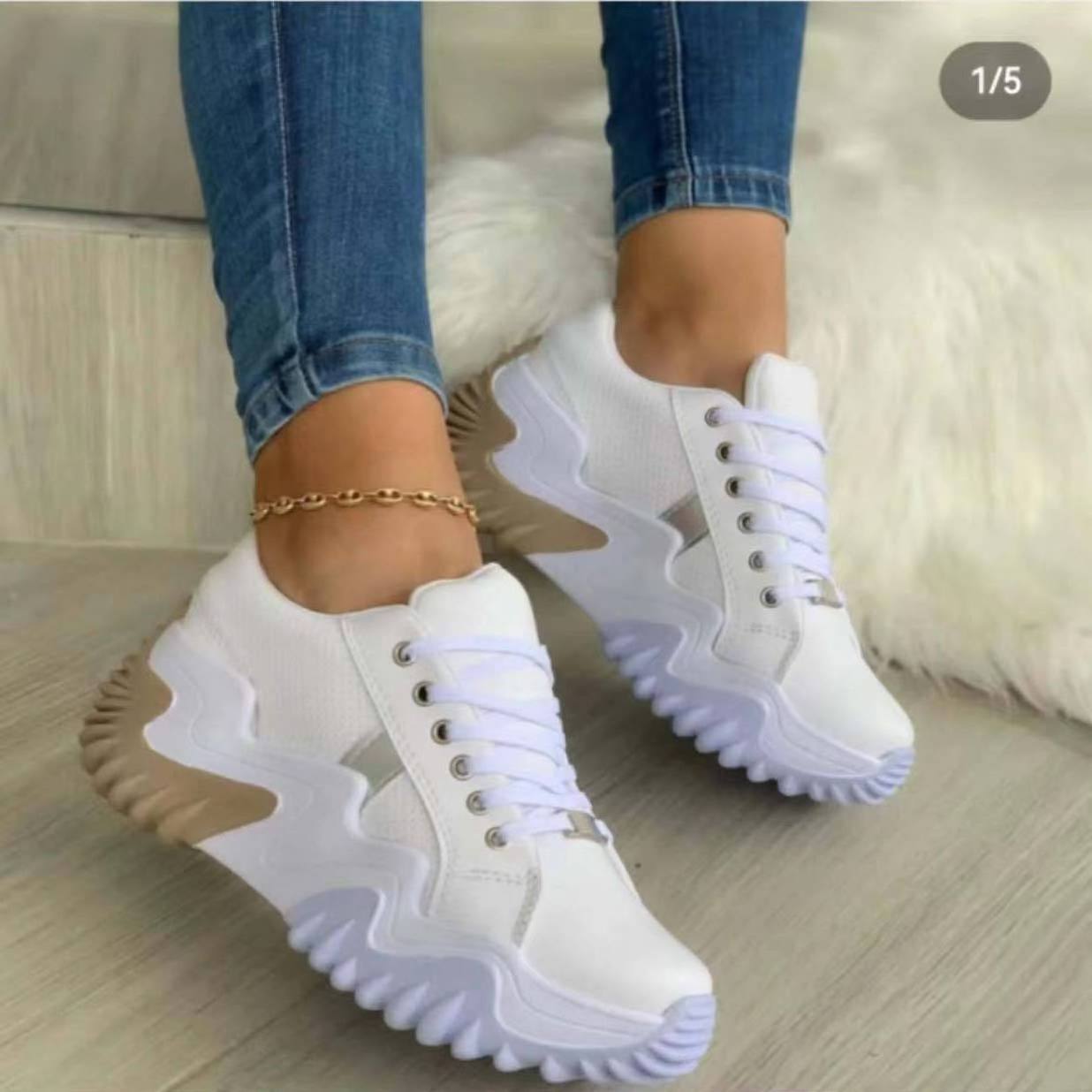 Popular Lady Sports Shoes Flat Bottom Slip On Round Toe Elastic Lace Up Walking Style Shoes Fashion Octopus Sneakers For Women