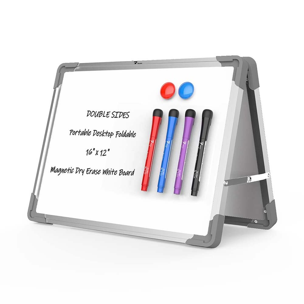 Desktop double side magnetic whiteboard painting white stand drawing board