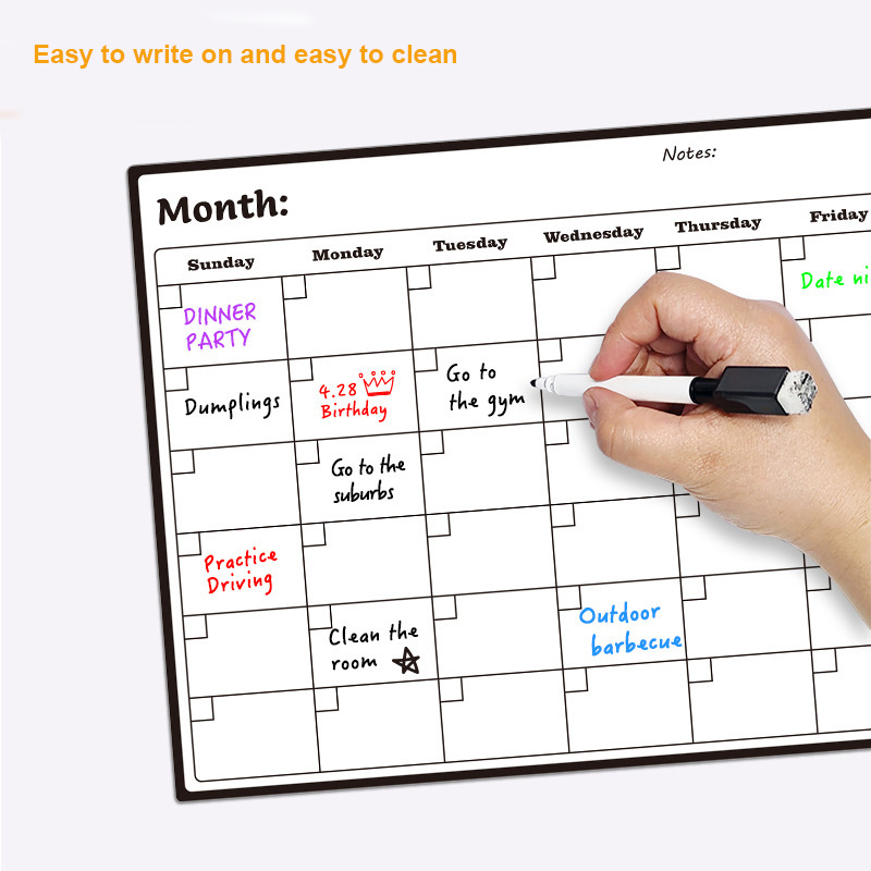 2024 Customized planner dry erase magnetic whiteboard wall calendar engineering drawing board