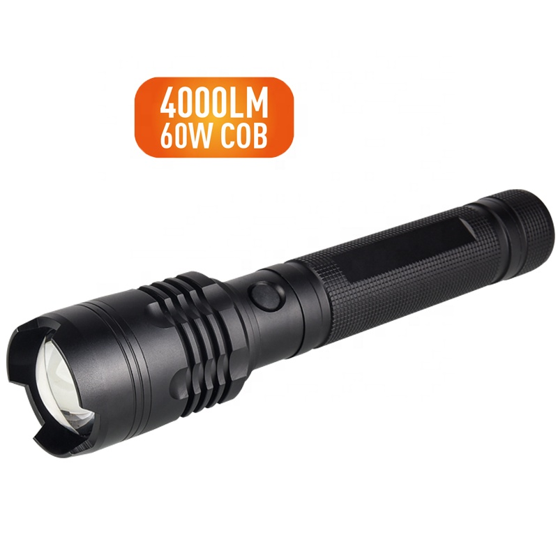 4000 Lumen Flashlight Outdoor Portable Zoom Flashlight Rechargeable LED Flashlight