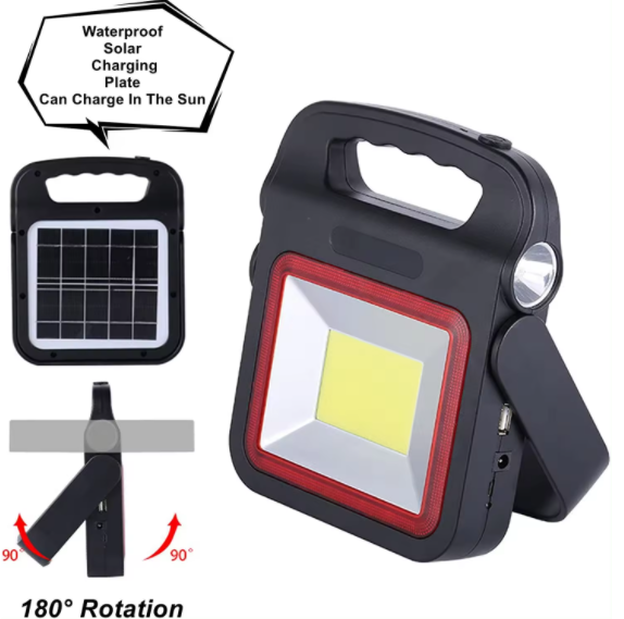 3 IN 1 Solar USB Rechargeable Brightest COB LED Camping Lantern Charging for Device Waterproof Emergency Flashlight LED