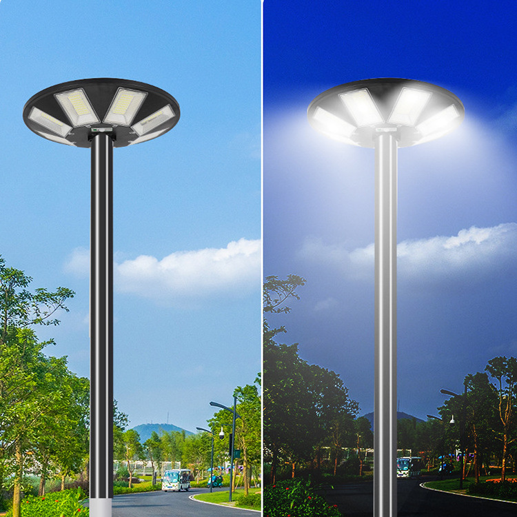 2023 new product  solar light 1000w solar power light ufo  IP65 with lithium battery garden solar light sell well