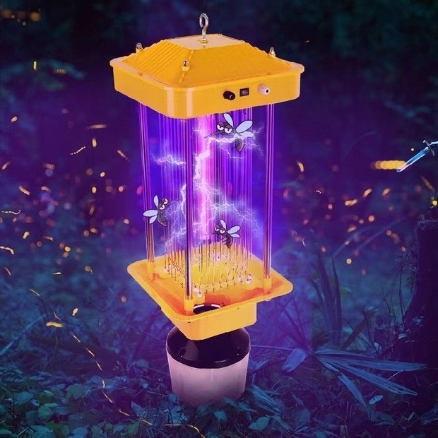 Waterproof Solar Insect Light Trap with Rainproof UV Insecticidal Lamp with Rechargeable Lithium Battery