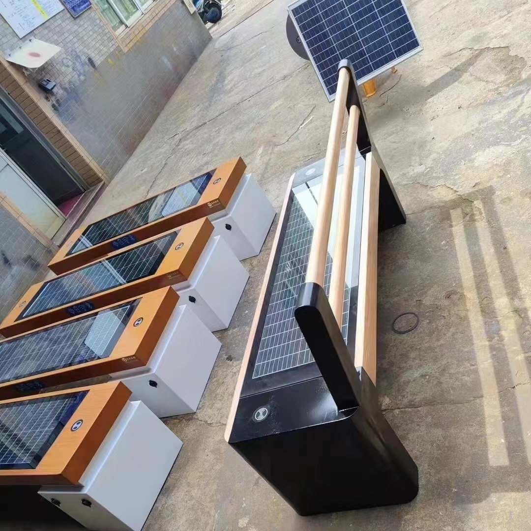 solar powerd bench outdoor park bench with solar cover and lighting bench with solar panel