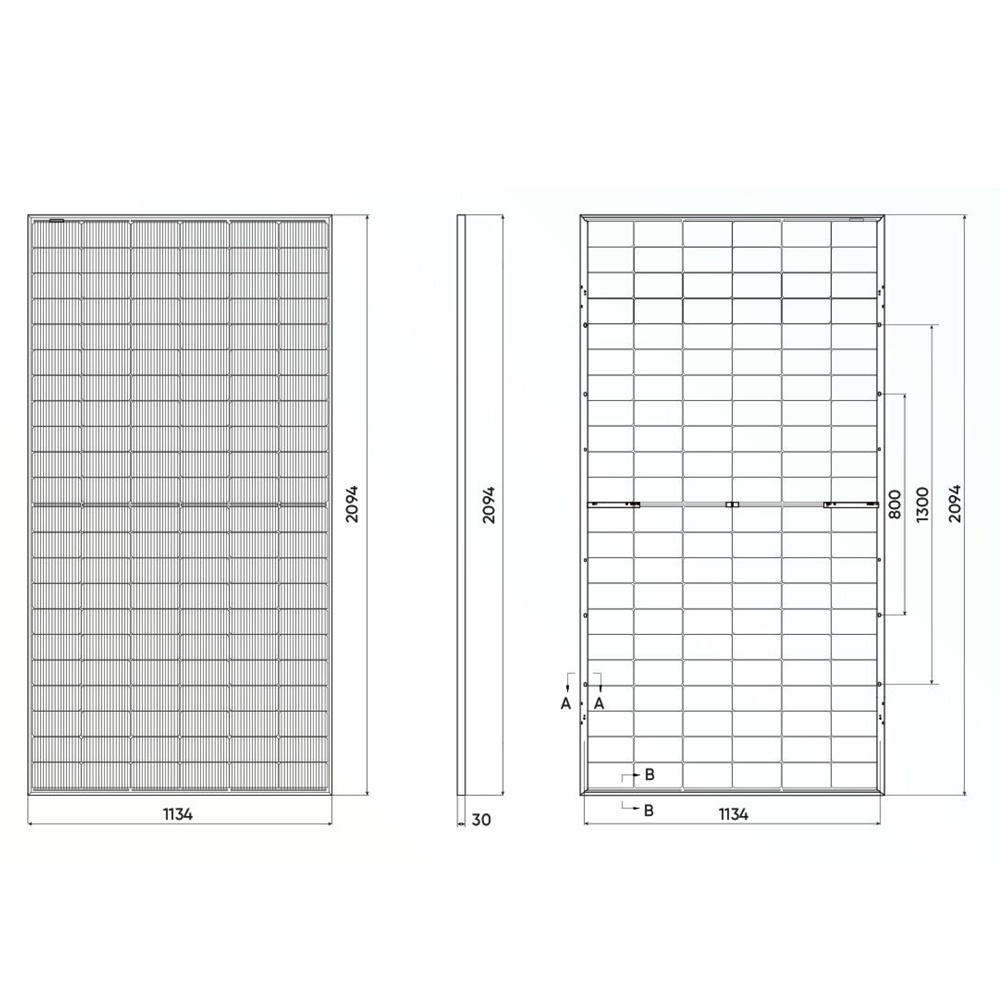 BR SOLAR cell double glass bifacial solar panel 505w 515W 510W solar cell sheet outdoor solar panel