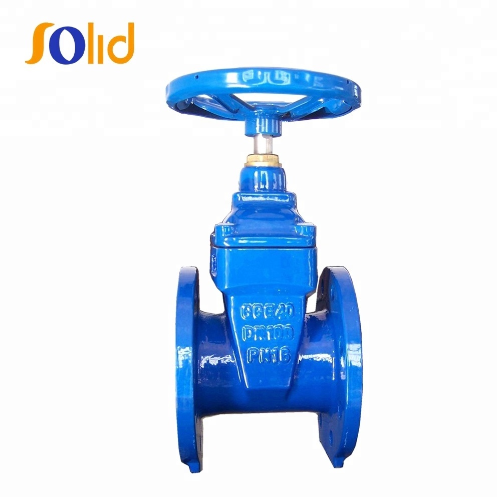 DIN3352 F4 Pn16 Resilient Seated Cast Iron Water Flange Type Gate Valve with factory price