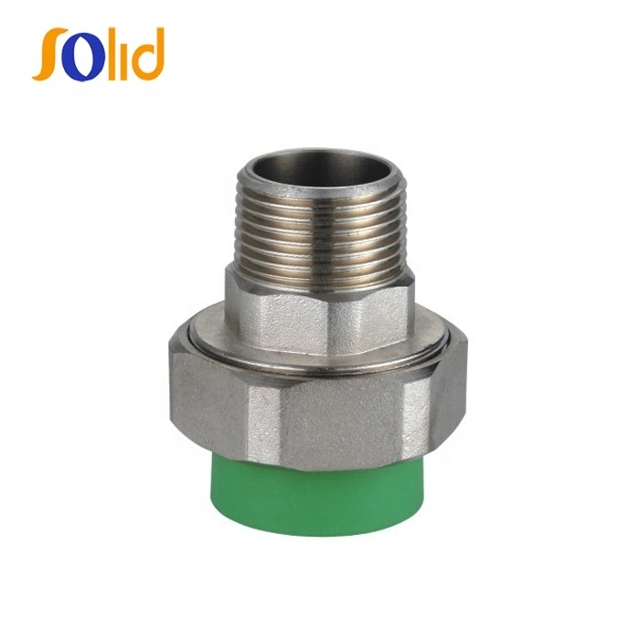 hot and cold water supply PPR Pipe Fittings PPR Adapter Joint Union with Brass Male Thread