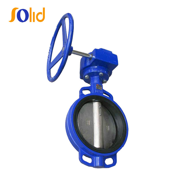 API 609 / ISO 5752 / BS 5155 Cast Iron Gear Box Operated Wafer Butterfly Valve