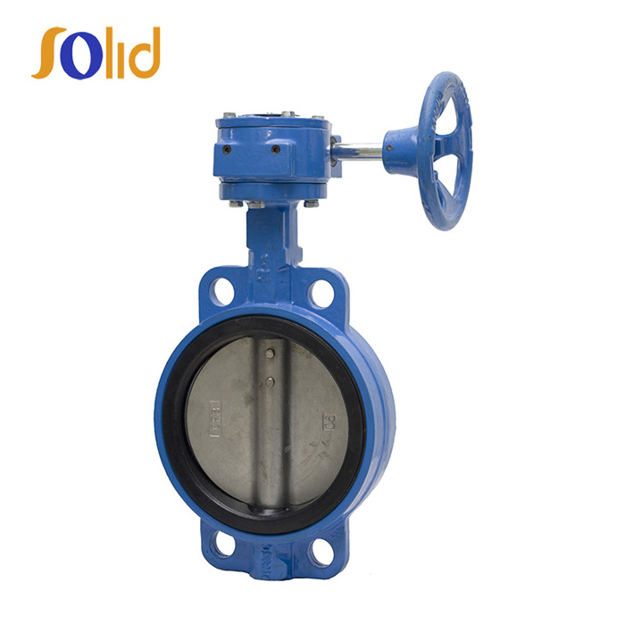 API 609 / ISO 5752 / BS 5155 Cast Iron Gear Box Operated Wafer Butterfly Valve