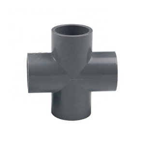 Manufacturers China PN16 Plastic Pipes Joint Fitting SCH80/40 PVC 4 Way Cross for PVC Pipe