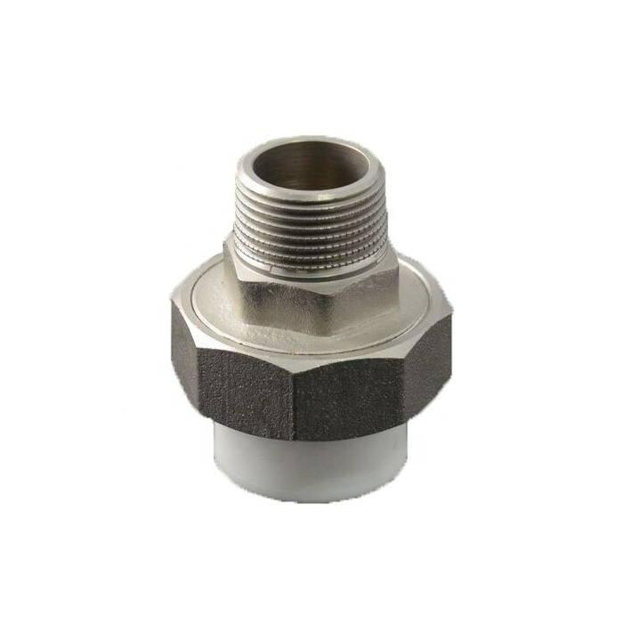 hot and cold water supply PPR Pipe Fittings PPR Adapter Joint Union with Brass Male Thread