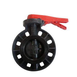 Plastic DN100 PVC Plastic Manual Hand lever Butterfly Valve