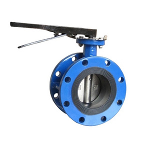 Manual Double Flanged Butterfly Valve with Handle Lever Operator