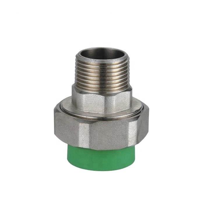 hot and cold water supply PPR Pipe Fittings PPR Adapter Joint Union with Brass Male Thread