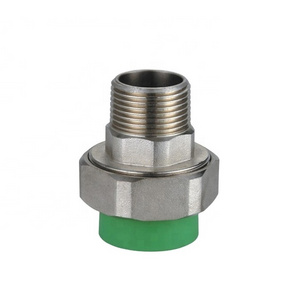 hot and cold water supply PPR Pipe Fittings PPR Adapter Joint Union with Brass Male Thread