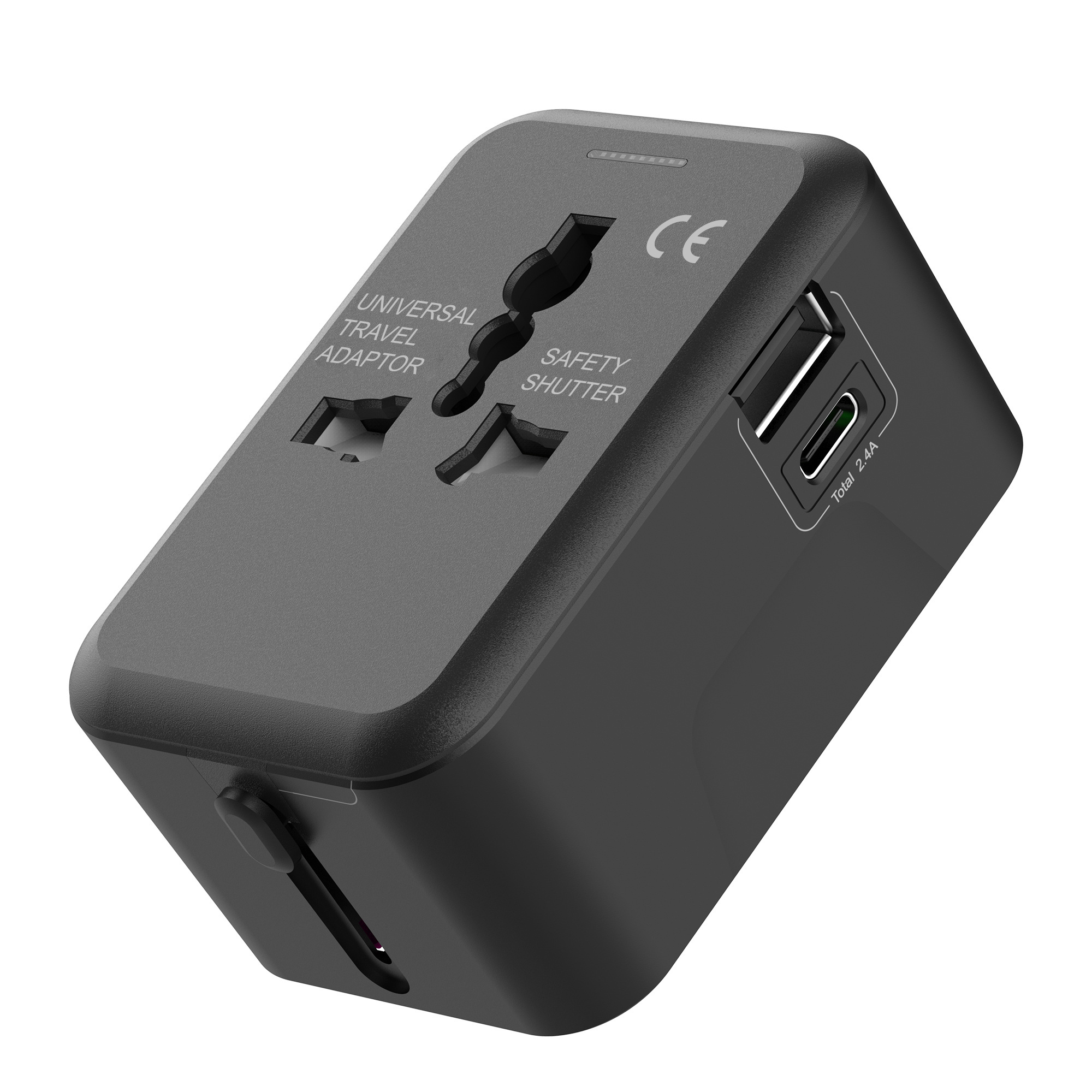 Universal travel adapter 2 USB 1 TYPE C plug gift promotion