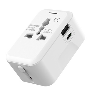 Universal travel adapter 2 USB 1 TYPE C plug gift promotion