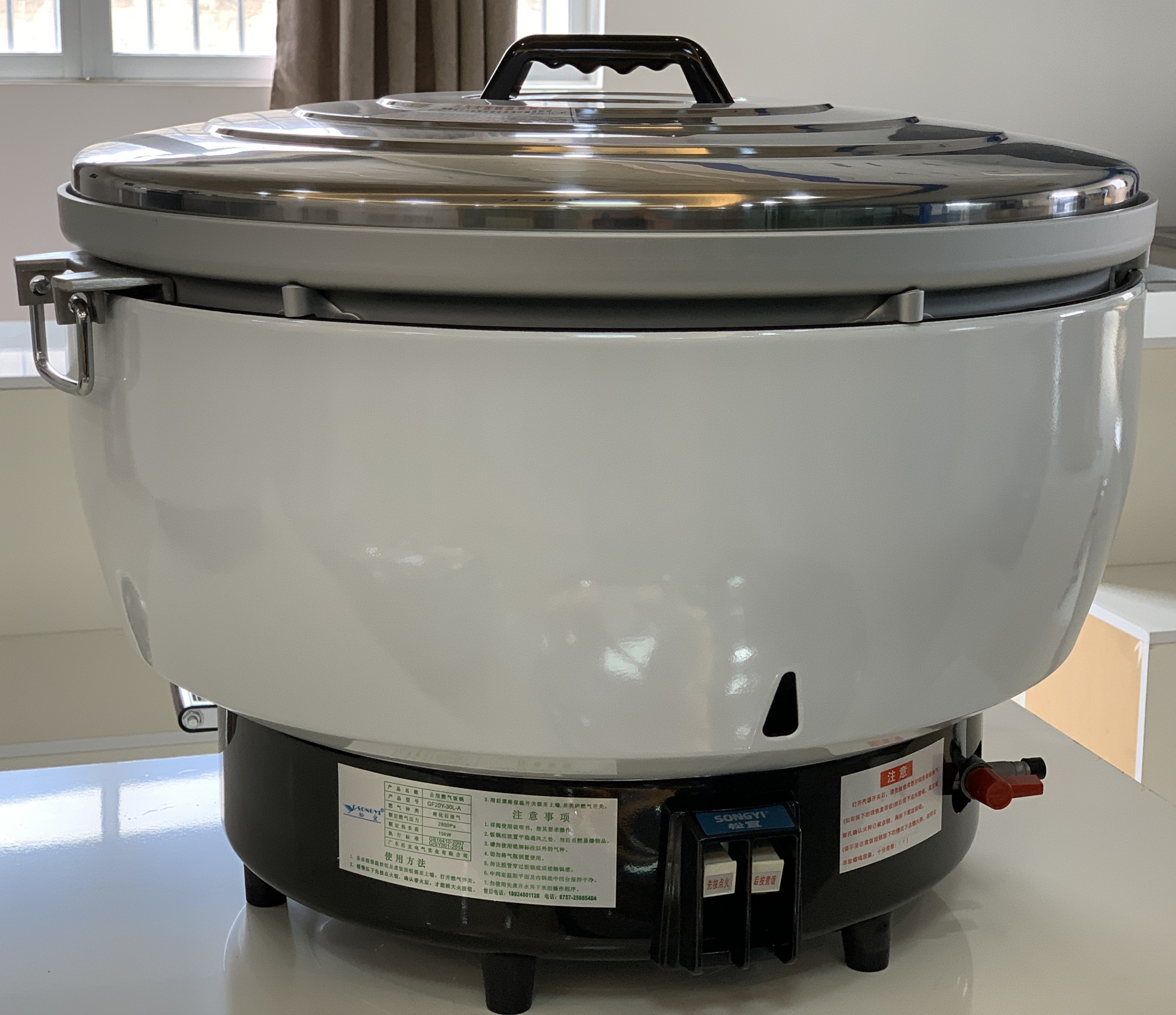 Large capacity Gas Rice Cooker Pot 30 Liter Commercial Stainless Steel Gas Rice Cooker