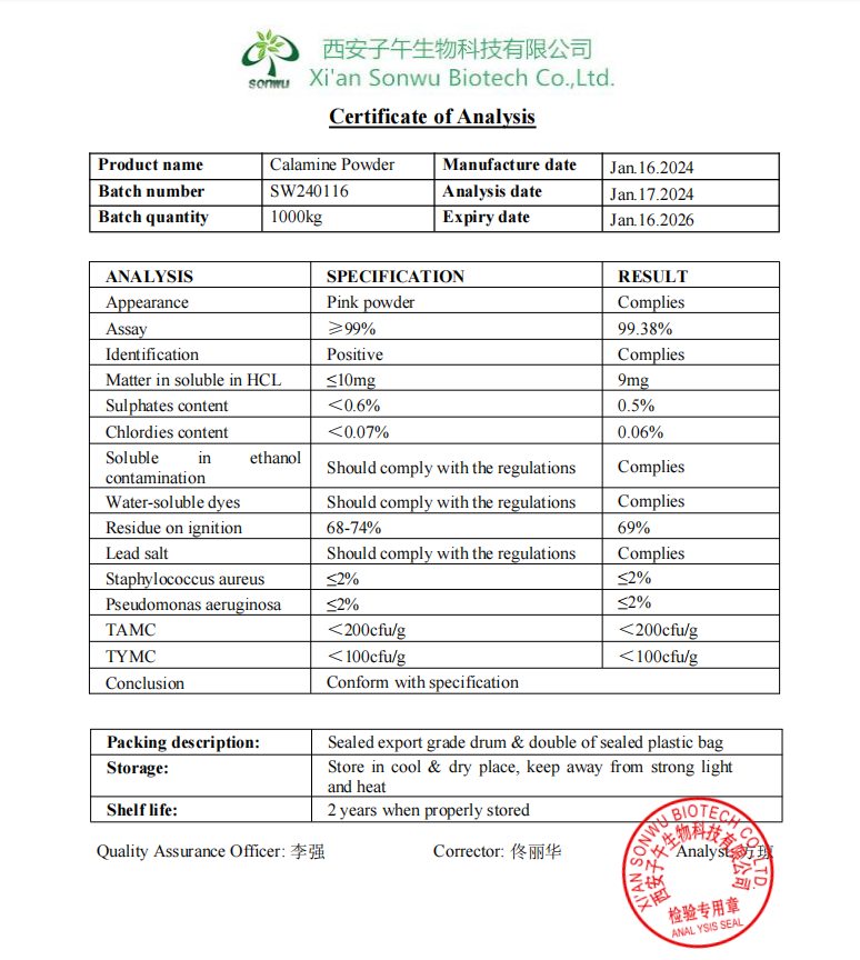 Wholesale calamine powder for cosmetics calamine powder