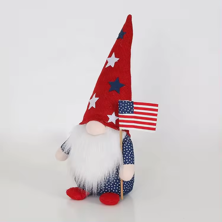 American Patriotic 4th of July Christmas Gnome Plush Toys Holiday Home Decoration Stars And Stripes Kids Independence Day Gnomes