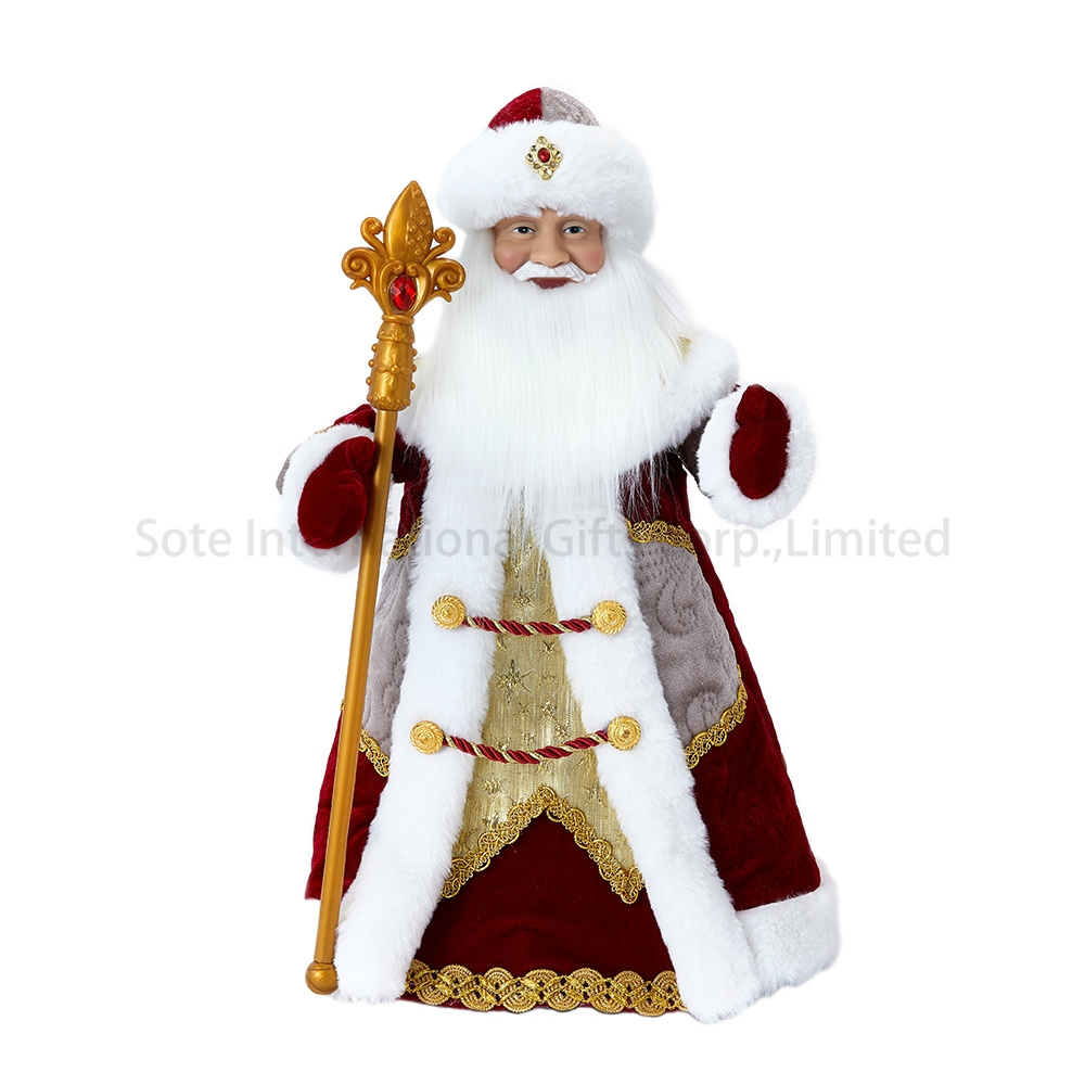 SOTE 30-50CM Russian Ded Moroz Toy New Year Electric Musical Santa Claus with Movable Head and Hands for Xmas Winter Home Decor