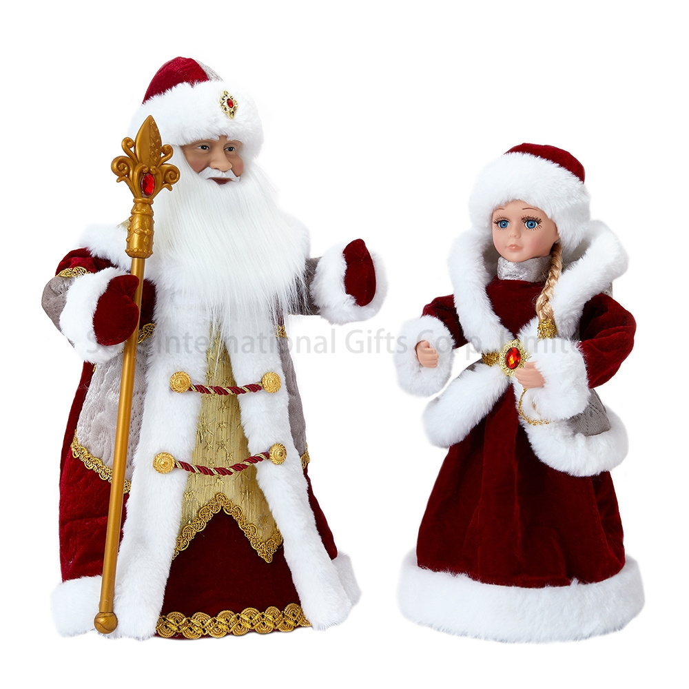 SOTE 30-50CM Russian Ded Moroz Toy New Year Electric Musical Santa Claus with Movable Head and Hands for Xmas Winter Home Decor