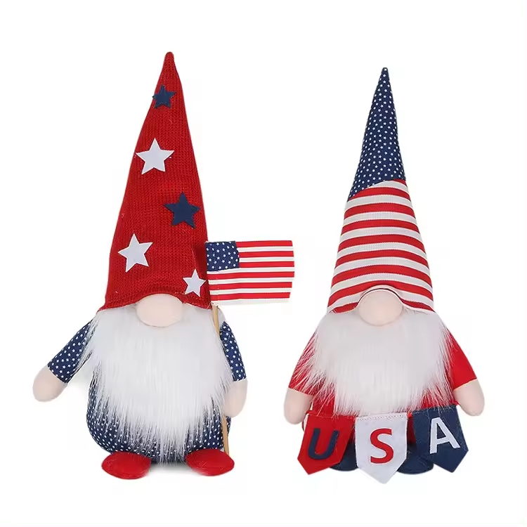 American Patriotic 4th of July Christmas Gnome Plush Toys Holiday Home Decoration Stars And Stripes Kids Independence Day Gnomes