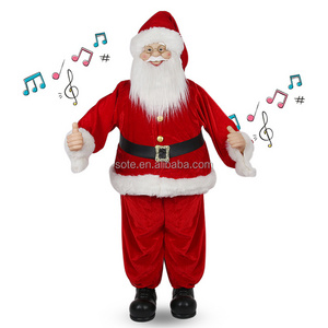 Red Dancing Santa Claus 150cm Musical Santa Claus Life Size Singing And Dancing Santa Claus Toys For Party Decoration