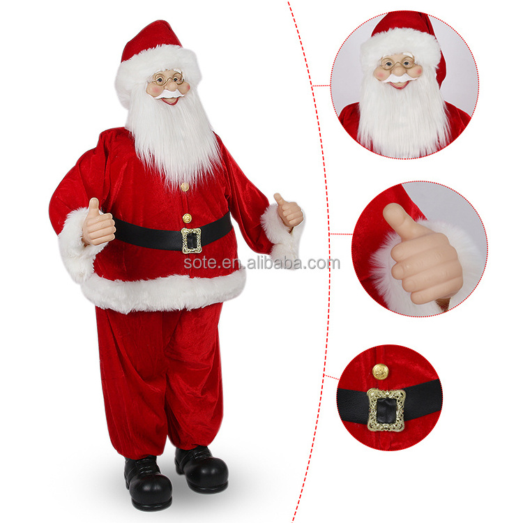 Red Dancing Santa Claus 150cm Musical Santa Claus Life Size Singing And Dancing Santa Claus Toys For Party Decoration