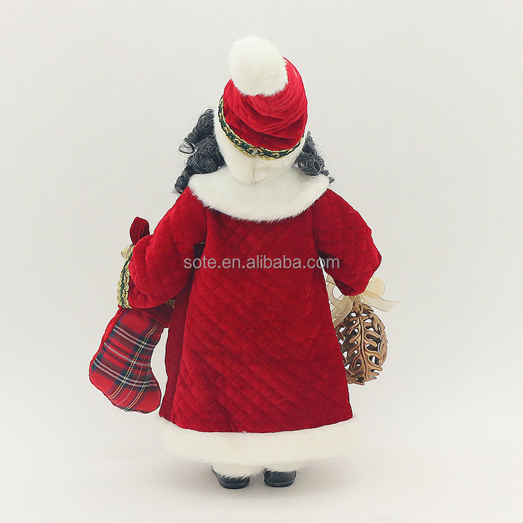 Christmas Santa Claus Traditional Soft Cloth with Red Sock  Africa Festival Figure Black Santa New Year Collection Home decor