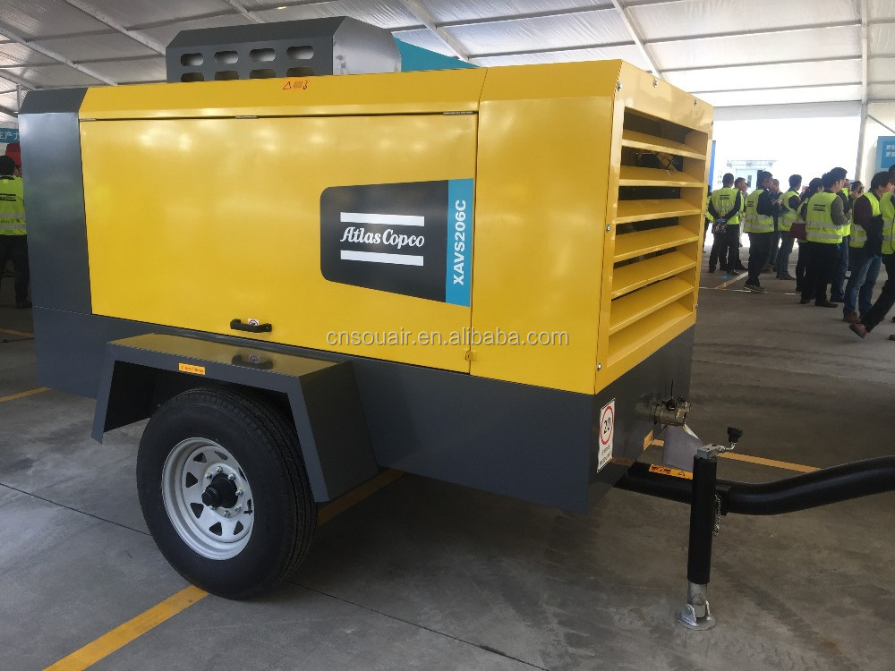 price of air compressor Atlas Copco Portable screw air compressor XAS186C XATS156C XAHS166C 7-10.3-12BAR;11.3-10-10M3/min Hot