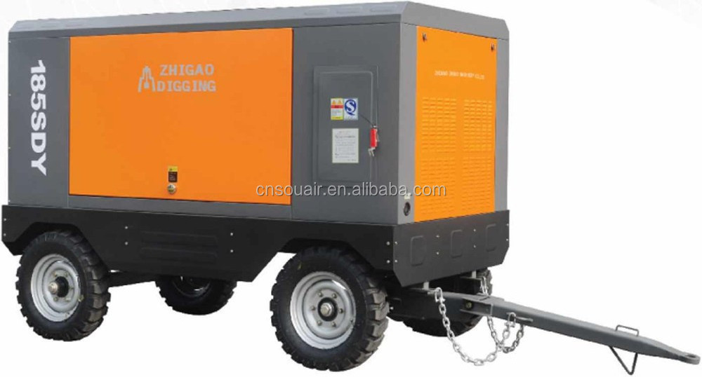 Skid mounted/Portable Electric Motor driven Screw Air Compressors (Low, Medium Pressure Series)100Psi-350Psi/100cfm-1500cfm