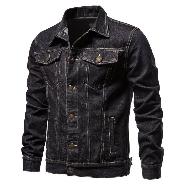 2022 Classic Casual Spring Autumn Thin Mens Jean Jacket Coats Veste Manteau Outwear homm Multi Pocket Plus Size Denim Jacket Men