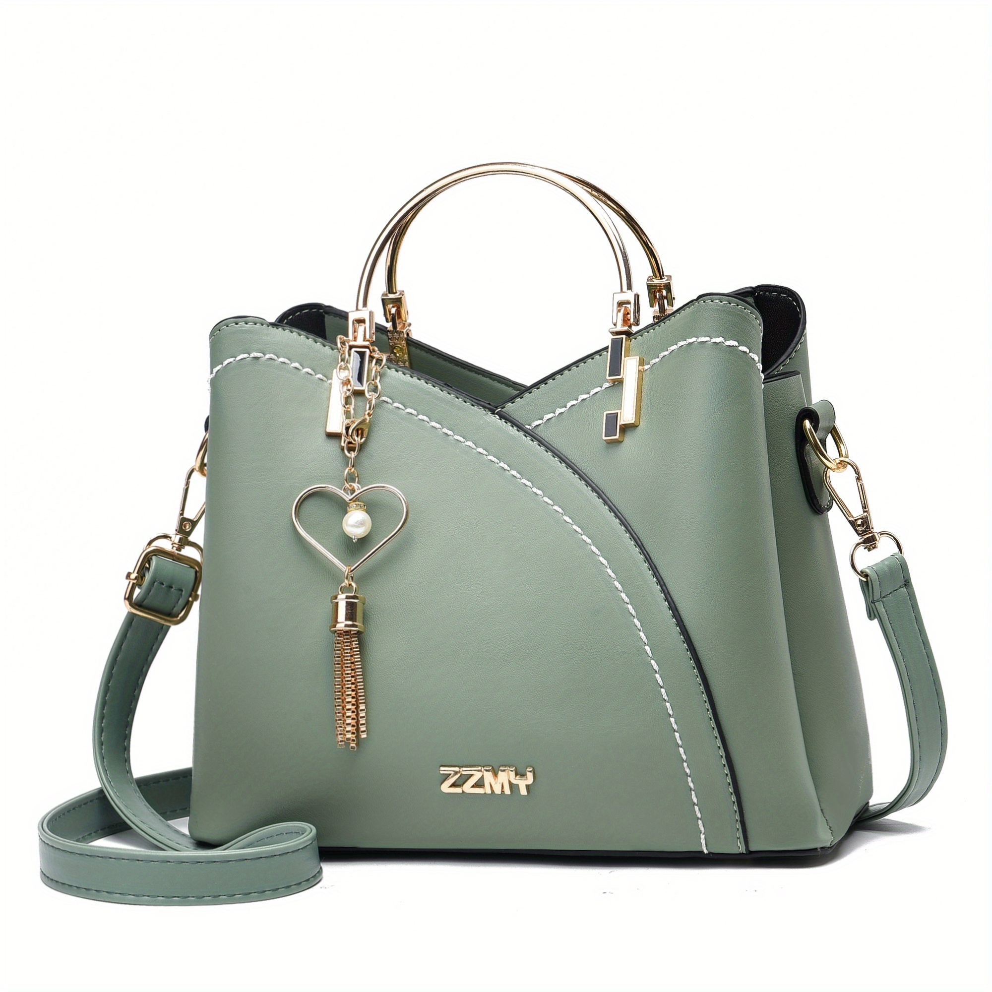 Cheap Very Beautiful Guangzhou Market Designer Young Girl Woman Ladies Classy Leave Green And White Handbag Hand Bag For Women