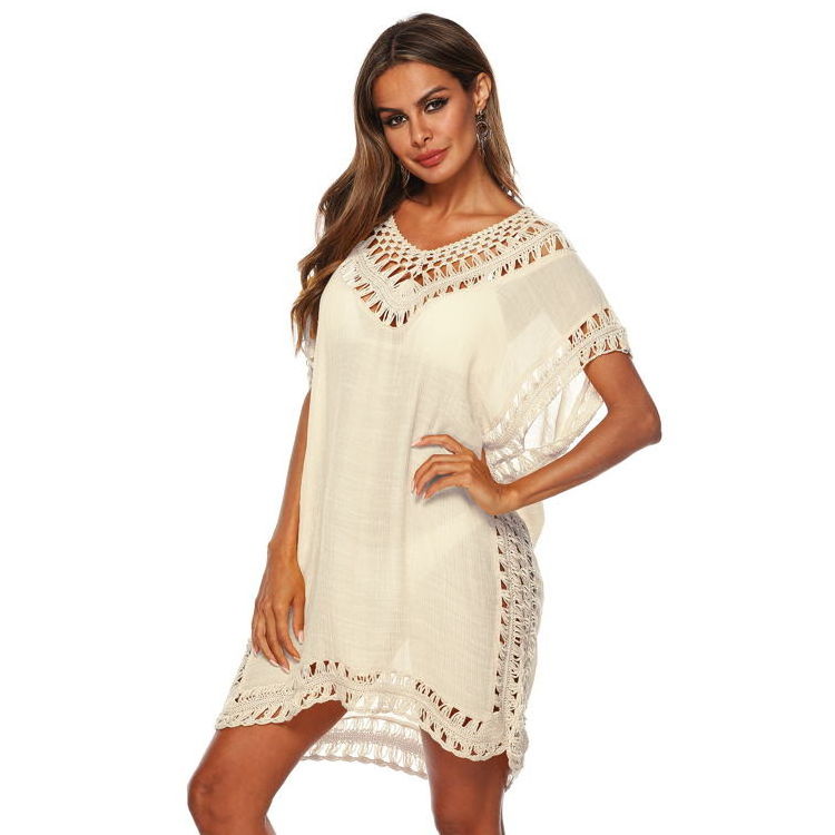 Wholesale New Arrive Women Summer Sexy Beach Dress Crotchet Short Kaftan Bikini Cover Up