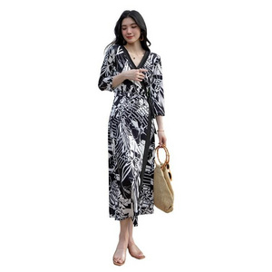 Women Elegant Beach Wears Summer Sun Dresses Black Maxi Plus Size Beach Wrap Dress Longue Robe De Plage Sexy