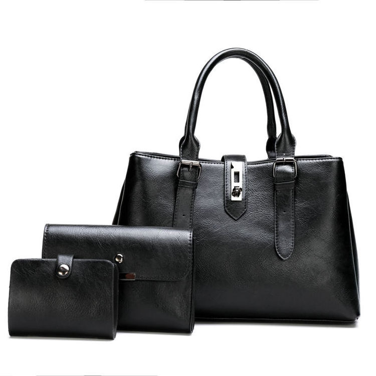 3 Pcs Set 2021 Fall Style Pu Leather Handbag Borsa Da Donna Di Lusso Handbag Designer Handbags Pu Oil Leather Bag