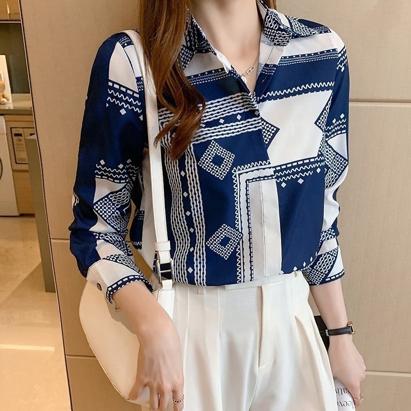 Fashion Printing Ladies Shirts Women's Blouses 2024 Spring Autumn Long Sleeve Shirts Tops Blusas Mujer