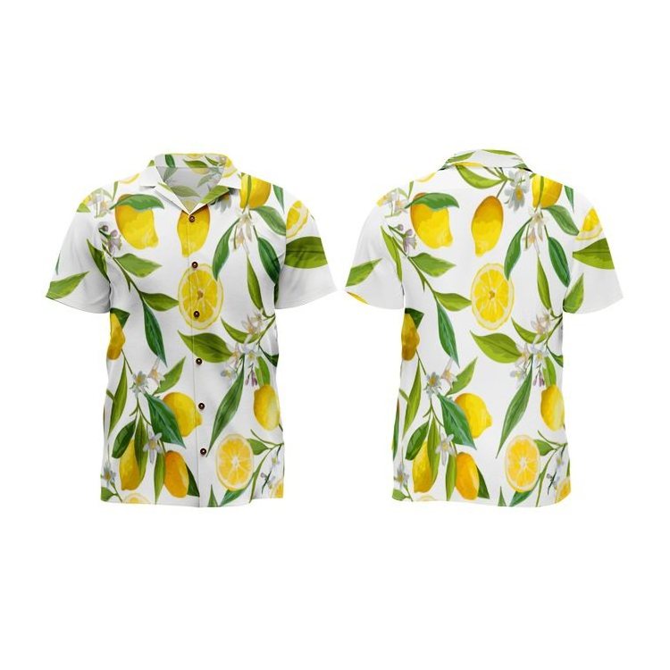 Wholesale Men's Summer Shirt Hawaii Patchwork Plus Size Beach Shirt Surfing Short Sleeve Hawaiian Shirt