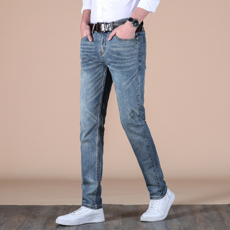 New Design Jeans  Men Regular Denim Jeans For Male  Stretch Trousers Blue Ripped  Pants Elastic High Quality Brand Slim  Jeans