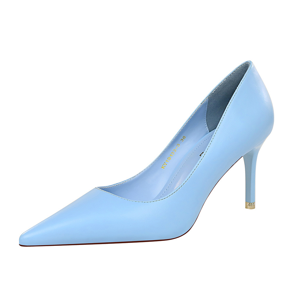 Fashion Mix And Match Stiletto Heel Women's Shoes Shallow Mouth Pointed Toes Workplace Female Single Shoes