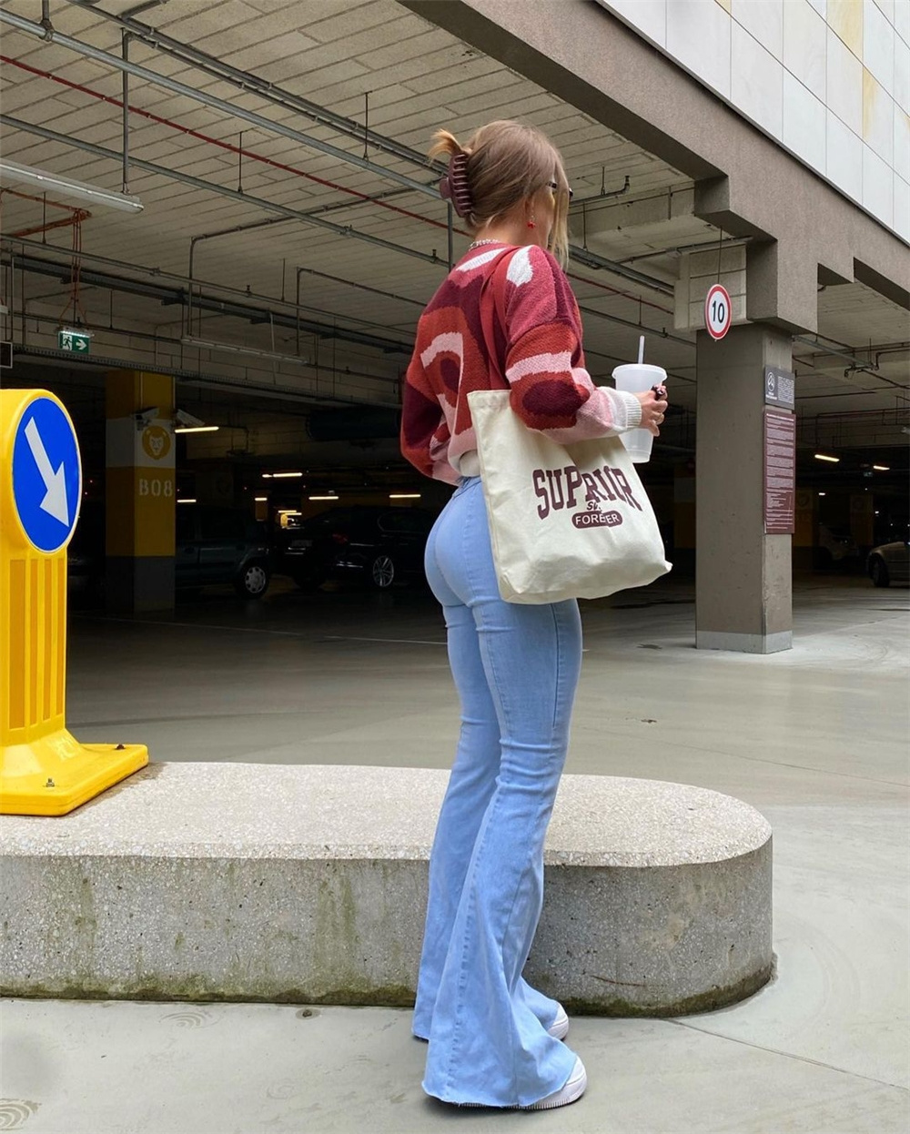 Fashion Design Stock Jean Trousers High Waist Blue Pantalones De Damas Cheap Bottom Slim Blue Flare Denim Pants For Women