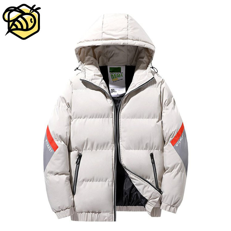 Custom Men's Winter Outerwear Jackets 2022 Winter Casual Quilted Jacket For Men Coats Windproof Puffer Jacket Man With Hood