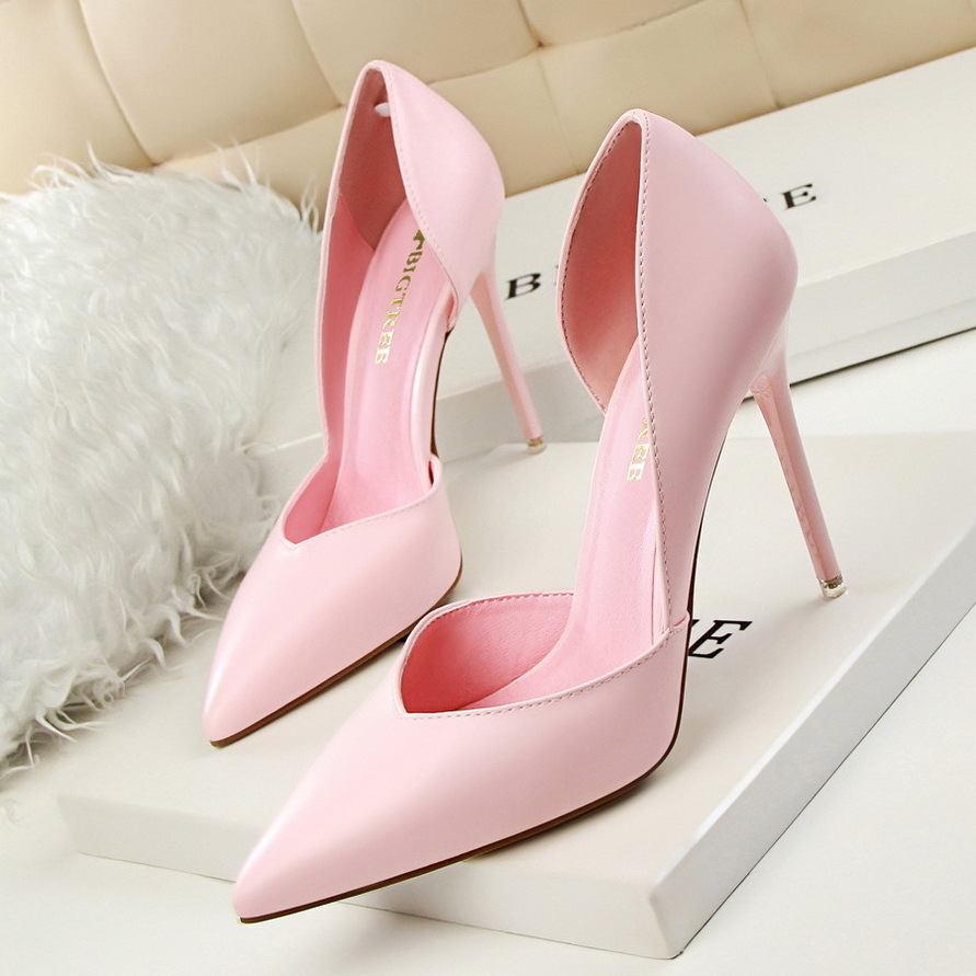 Shallow Mouth Pointed Heels Women Shoes 2020 Stiletto Cute Pink Hollow Pumps Shoes For Girls